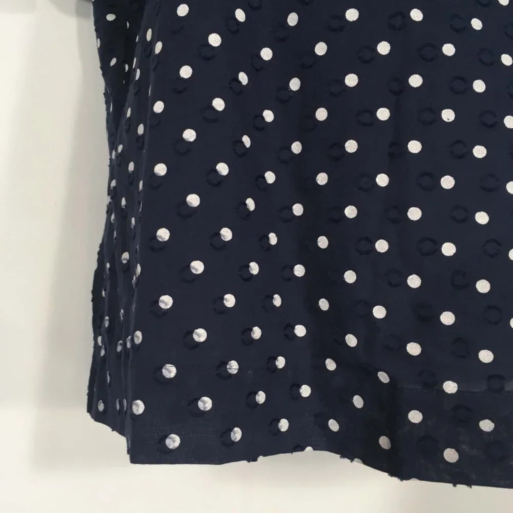 J Crew Ruffled sleeves Cold‎ Shoulder Polka Dot Top